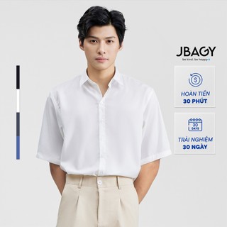 Áo sơ mi trắng tay ngắn nam, sơmi lụa tay lỡ nam nữ unisex form rộng TALO học sinh JBAGY - JS02