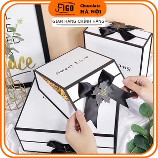 Quà tặng Sinh Nhật |Set Quà tặng nắp đóng nam châm cực sang, Valentine Sweet Love, Hộp Kèm Túi Giấy, Giấy Rơm