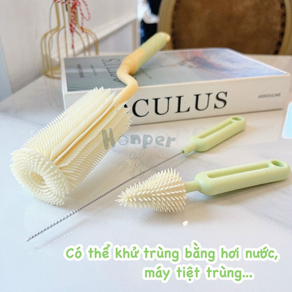 Cọ bình sữa silicon Honper, 3 chi tiết