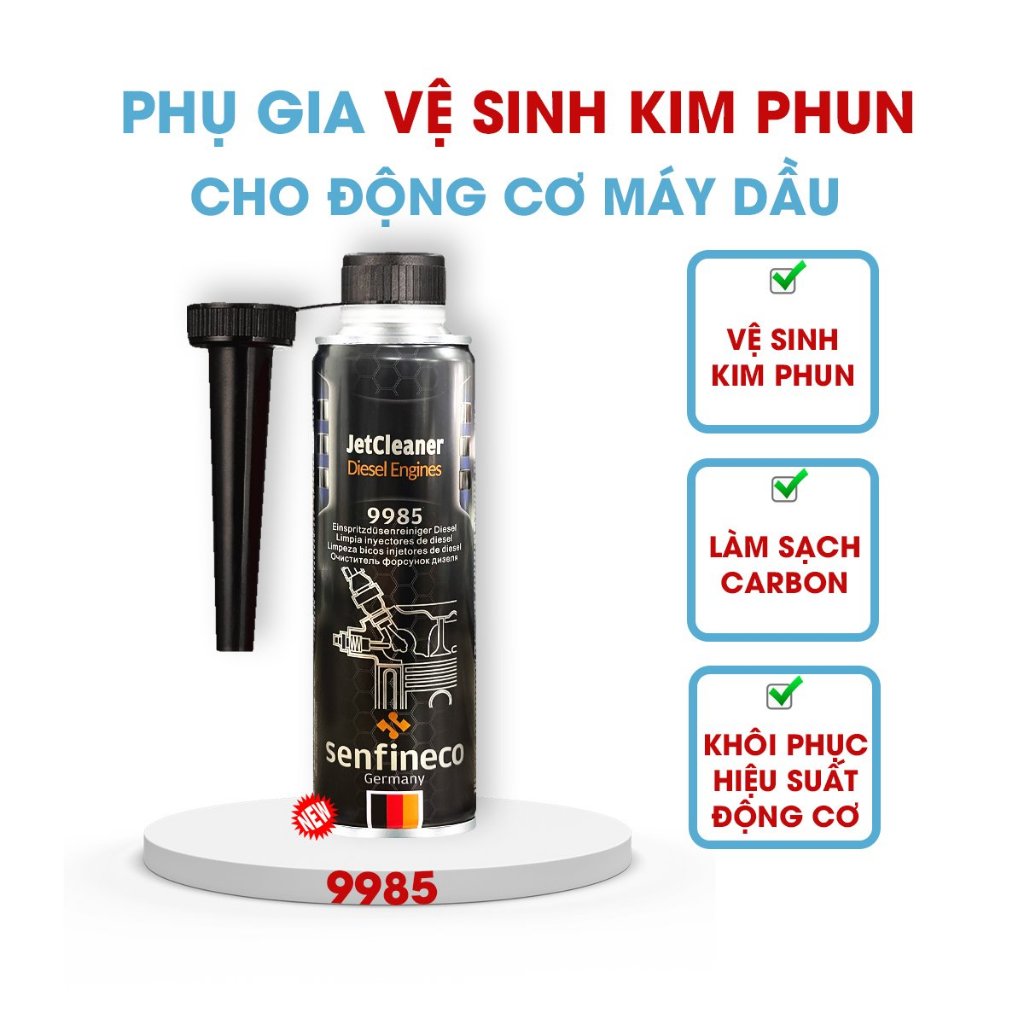 Senfineco 9985 Dung Dịch Vệ Sinh Kim Phun Dầu Diesel Ổn Định Vòng Tua Máy Tiết Kiệm Nhiên Liệu 300ml
