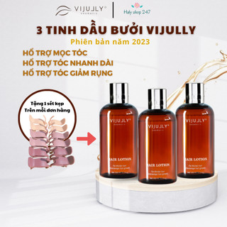 3 CHAI TINH DẦU BƯỞI VIJULLY - DƯỠNG M.ỌC TÓC VÀ NHANH DÀI TÓC TỪ 3 ->8CM/THÁNG [CHÍNH HÃNG CTY]( tặng thun cột tóc)