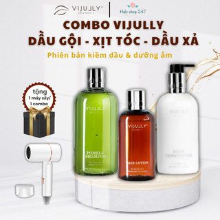 COMBO VIJULLY DẦU GỘI BƯỞI - XỊT BƯỞI - DẦU XẢ  - GIÚP MỌC TÓC - CHỐNG RỤNG [ CHÍNH HÃNG 100%]