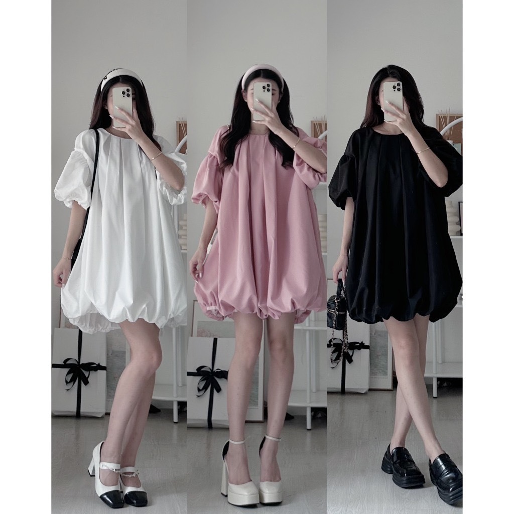 Váy babydoll tay bồng dáng ngắn - 247store.vn - Vaybabydoll486_P13K7