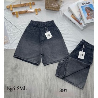 Quần short jean nữ,Quần bò ngố phom baggy lưng cao