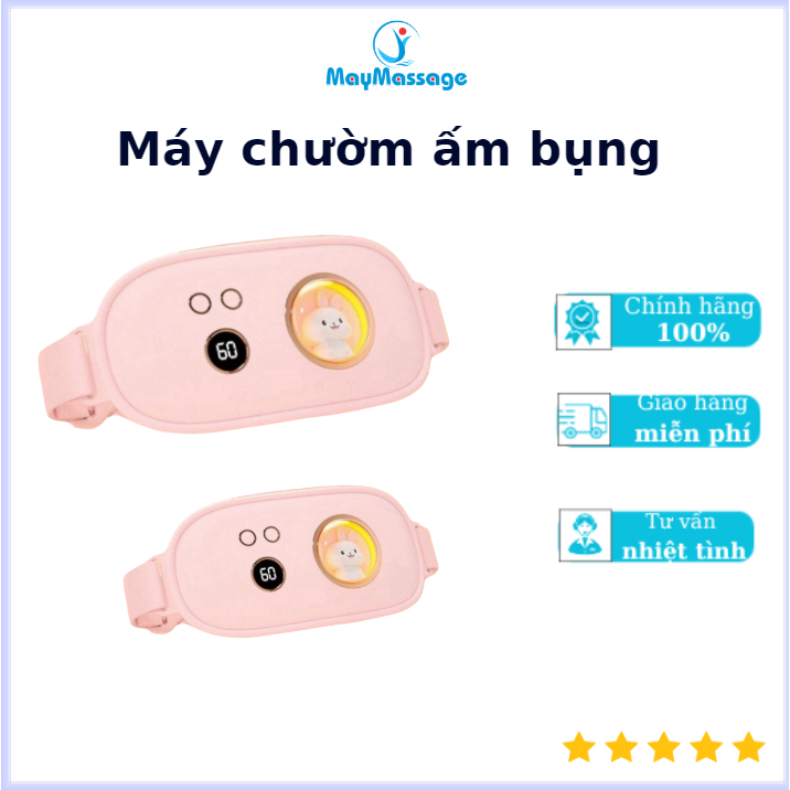 Máy chườm ấm bụng giảm Đau Bụng Kinh Nguyệt, Máy Massage Eazylife, Hiển Thị Nhiệt Độ Hình Thỏ Dễ Thương