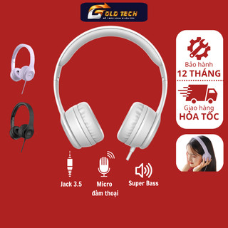 Tai nghe chụp tai Hoco W21 kết nối jack 3.5mm, mút đệm hạn chế âm thanh phát ra, giảm đau tai, dây dài 1.2m