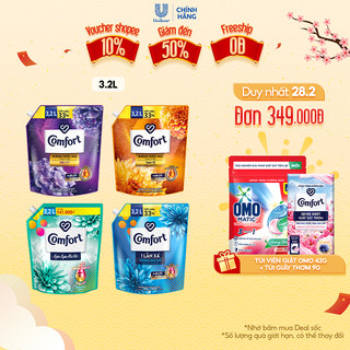 Nước xả làm mềm vải Comfort Chăm sóc Chuyên sâu Một lần xả / Hương nước hoa thiên nhiên túi 3.2L