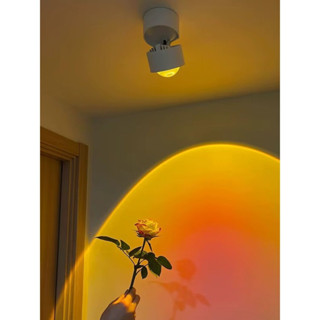 Đèn LED Chiếu Tường Ánh Sáng Hoàng Hôn Dùng Decor Trang Trí Nội Thất, Livestream, Phòng Khách, Cafe. Đèn Ống Bơ