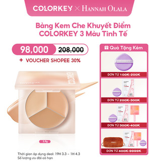  Bảng Kem Che Khuyết Điểm COLORKEY 3 Màu Tinh Tế 3.9g