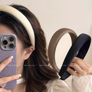 Bờm tóc nữ vải lụa bản to tone màu hiện đại thời trang B49
