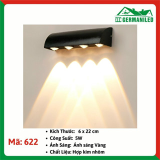 Đèn Led gắn tường hắ tường tròn hắt 4 tia hiện đại trang trí ngoài trời Đèn tường Decor phòng ngủ phòng khách