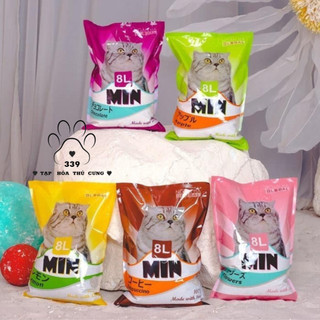 [HOẢ TỐC-SG] CÁT MIN 8L CÁT VỆ SINH CHO MÈO MIN 8L BA MÙI CHANH/ CÀ PHÊ/ TÁO