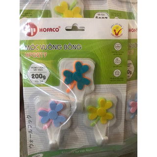 (3cái/1vĩ) combo 10vĩ móc vuông bông dán tường Hofaco Việt Nam