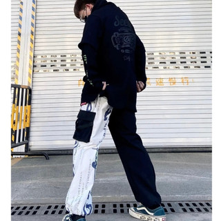 (KÈM ẢNH THẬT) Quần jogger ống rộng ulzzang Hàn oversize họa tiết trắng đen form rộng street style Quảng Châu