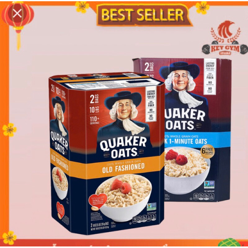 Yến mạch Quaker Oats 4,52kg (Cán dẹt mỏng + Ăn liền)