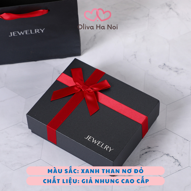 Hộp đựng quà nước hoa trang sức dây chuyền tặng sinh nhật, noel, valentine gồm 8 hoa sáp thơm kèm túi