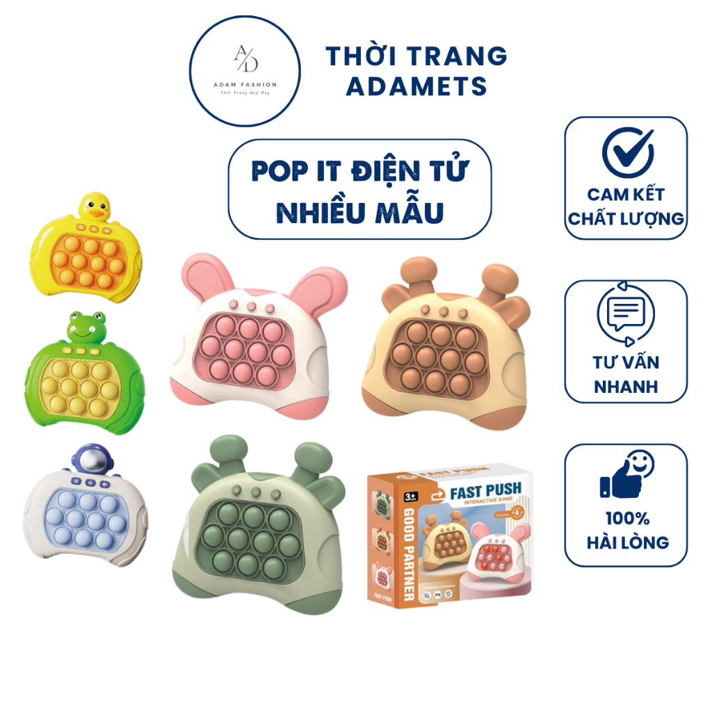 Pop it điện tử, máy chơi game pop it điện tử thế hệ mới nhiều chế độ giúp giảm căng thẳng, luyện phả