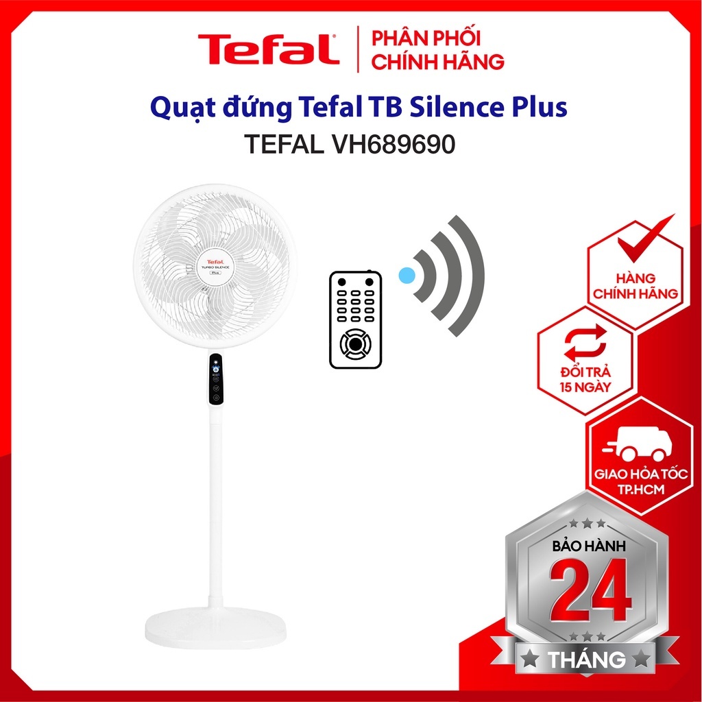 |FREESHIP + HỎA TỐC 2H| Quạt đứng điều khiển từ xa Tefal Turbo Silence Plus VH689690 - Hàng chính hãng