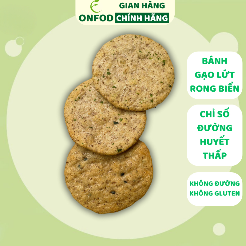 Bánh gạo lứt rong biển healthy ONFOD ăn kiêng giảm cân cho người tiểu đường mẹ bầu eat clean 125g 24 cái