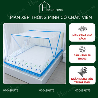Màn xếp Thông Minh có chân viền - Mùng gấp gọn khớp nối hiện đại Hoàng Cung - Chống muỗi, côn trùng hiệu quả