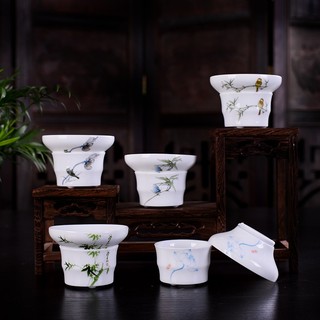 Lọc trà, lược trà bằng sứ trắng cảnh đức lưới lọc rất mịn