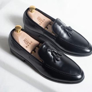 Giày loafer nam- da bò , đế phíp cao cấp - họa tiết chuông - bảo hành 12 tháng - mã lf01-đ