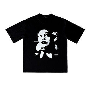 Áo Thun Boxy/Oversize Đen Nam Nữ Cổ Tròn Cotton 250gsm "TRAP GIRL" TRAPPER CLUB