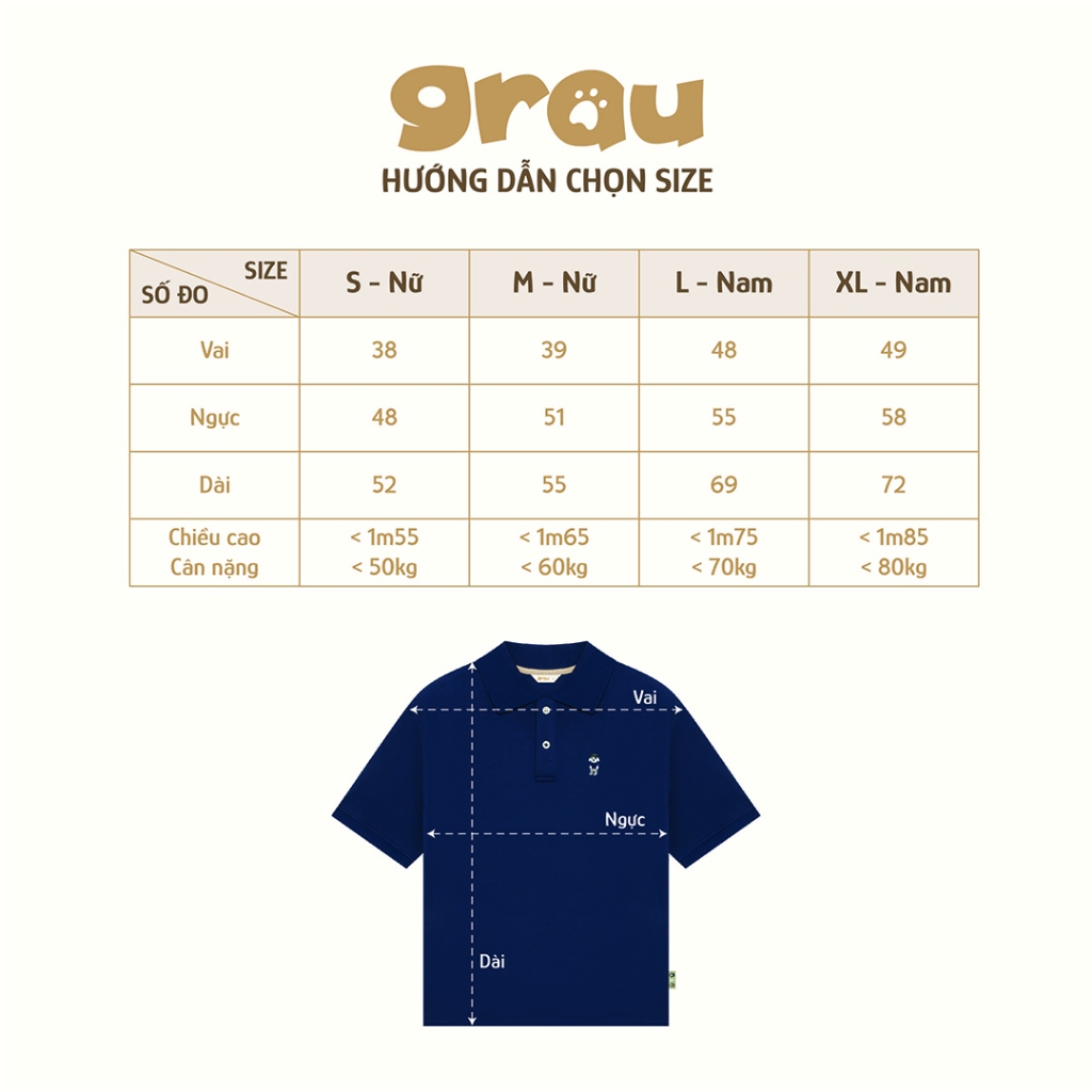 Áo Polo Grau Premium Logo Thêu