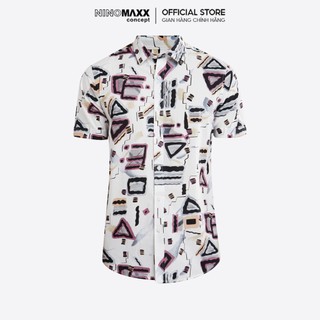 NINOMAXX Áo sơ mi nam tay ngắn hoạ tiết 100% cotton 2001005