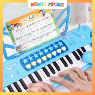 Đồ chơi đàn piano cho bé có nhạc đèn kèm mic âm thanh chuẩn