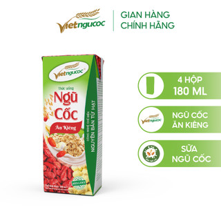 Lốc 4 Hộp Sữa Ngũ Cốc Ăn Kiêng VIỆT NGŨ CỐC Uống Liền Thích Hợp Cho Người Ăn Kiêng Eat Clean 180ml/Hộp