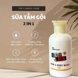 Sữa tắm gội dịu lành 2in1 The Caring Hair - Hương Tết