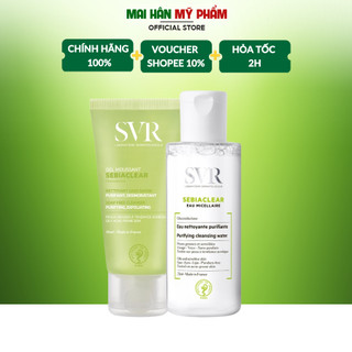 Combo gel rửa mặt svr sebiaclear gel moussant 55ml và tẩy trang sebiaclear eau micellaire cho da dầu mụn 75ml