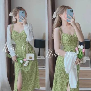 Set Áo khoác lỡ kèm đầm 2 dây nhẹ nhàng tiểu thư .Phù hợp mặc hằng ngày, đi chơi