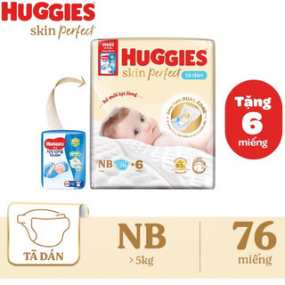 Tã dán sơ sinh Huggies NB76 ngừa hăm cho bé dưới 5kg