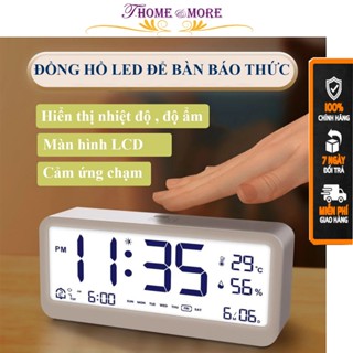 Đồng hồ led để bàn báo thức màn hình LCD cao cấp đo nhiệt độ và độ ẩm T-Home&More