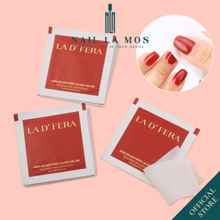 Giấy lau gel tẩm cồn La D’ Fera - Miếng bông cotton làm sạch, lau sơn móng tay