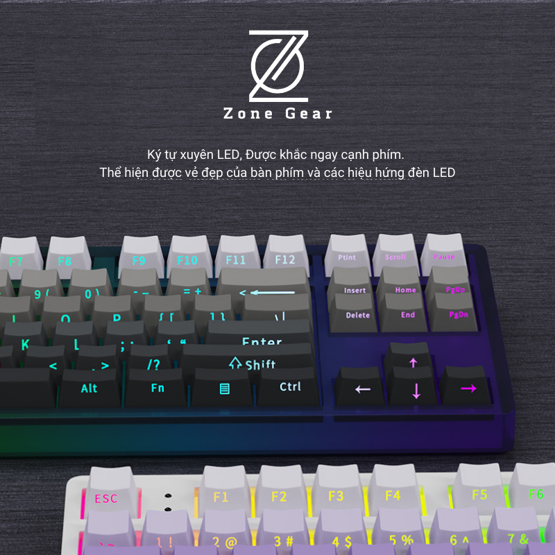 Keycaps Fl-Esport Gradient xuyên LED - Profile OEM - 136 phím | BigBuy360 - bigbuy360.vn