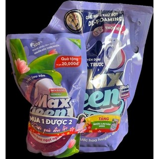 Nước giặt xả Maxkleen 2in1 2.4 Kg tặng nước lau sàn