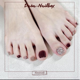  Nail box cho chân dasa móng giả thiết kế NGẮN trắng da mix màu trẻ trung thích hợp sử dụng hàng ngày tặng keo dán móng 