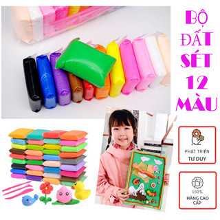 Bộ 12 đất sét màu cho bé . đất sét tự khô 36 màu,24 màu,12 màu,màu trắng - bộ đồ chơi đất nặn tự khô nhật bản -
