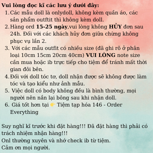 Yếm cho doll 20cm - Outfit doll, quần áo búp bê 20cm