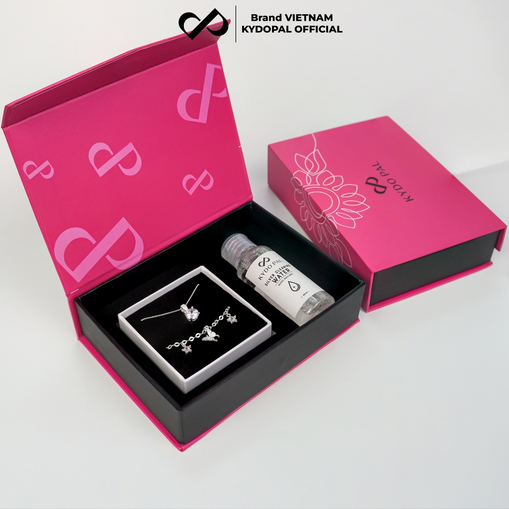 [HCM Hỏa Tốc] Bộ trang sức bạc KYDOPAL Lắc tay bạc dây chuyền bạc nhẫn bạc đính đá cao cấp - PAL9B2P2