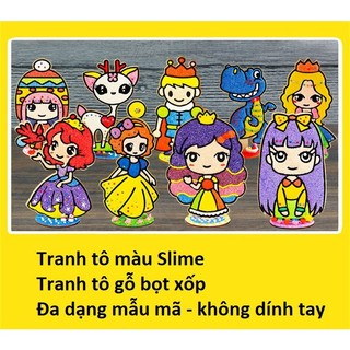 Tranh gỗ bọt xốp - Tranh gỗ bẻ - Tranh slime bọt biển - Tranh Tô Màu Gỗ Thủ công DIY cho bé