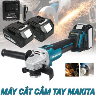 Máy mài cắt makita 21V, máy mài góc, máy cắt dùng pin, đầu 125mm, 3 chế độ động cơ không chổi than