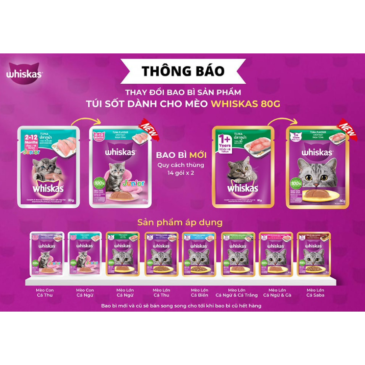 Pate Whiskas cho mèo 80gr