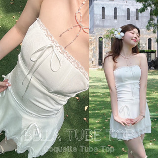 Áo Tube/Áo Ống/Áo Quây 2 Lớp Thun Ánh Nhũ Bling Bling Viền Ren 3 Tầng Đính Nơ Chất Liệu Co Dãn Mùa Hè - Minipie
