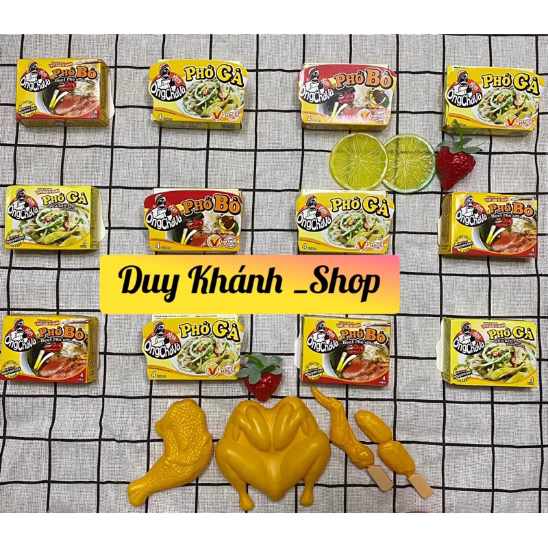 Viên Gia Vị Phở Bò, Gia Vị Phở Gà Ông Chà Và Hộp 4 Viên 85g