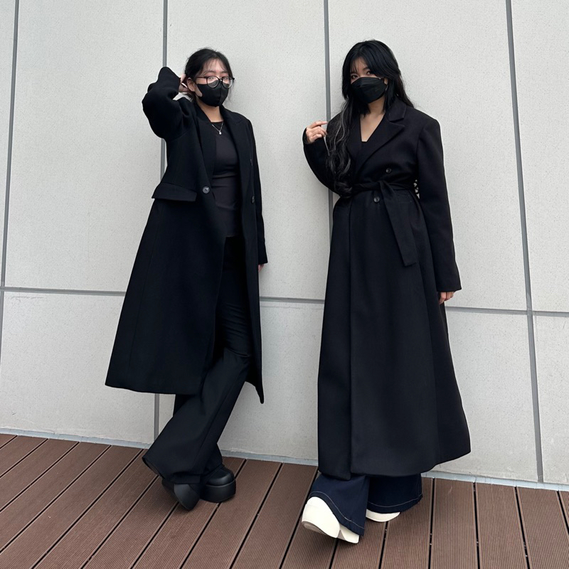 𝐃𝐦𝐚𝐧𝐡 - K5 Trench Coat Siêu Dài 117cm 127cm unisex nam nữ áo khoác dạ form chuẩn Châu Âu mangto đen xám