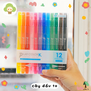 Bộ 6 Và 12 Bút Trang Trí 2 Đầu Đa Năng Play Color K Tombow Cây Đầu To